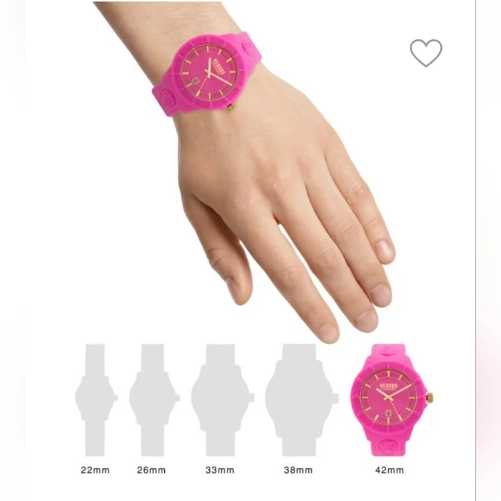 Versus Versace Pink and Gold Silicone Strap Watch